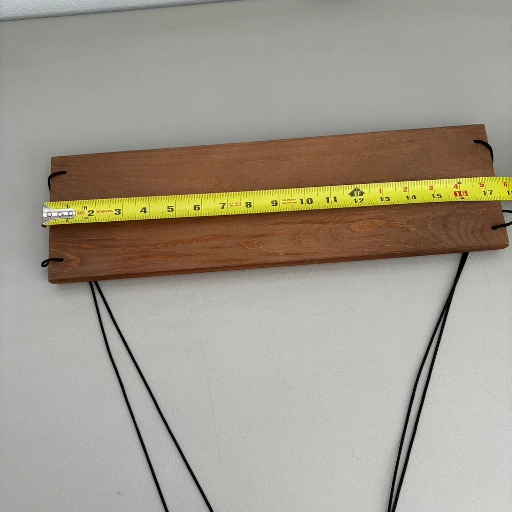 Set of 2 Wood Hanging Swing Shelves Rustic Floating Boho Wall Decor Brown